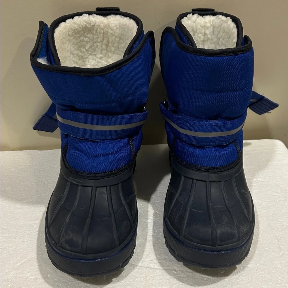 Lily & Dan Snow Winter Rain Boots faux fur lined leather outsole kids size 13/1
